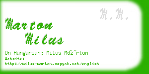 marton milus business card